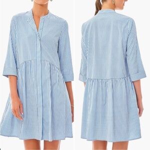 Tuckernuck Royal Dress 3/4 Sleeves Tiered Button Down Shirt Stripe New Size XS